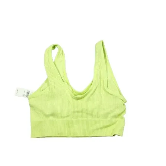 Aerie Seamless Padded Bralette Yellow Lined Ribbed Size Small - Picture 2 of 4